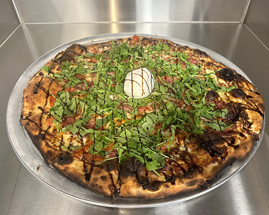 Burrata Pizza at Christos