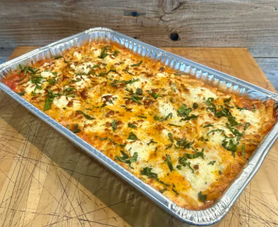 Christos full catering tray of baked ziti