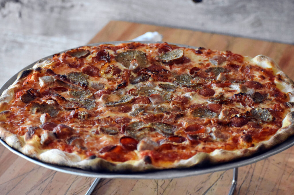 Meat Lovers pizza at Christos Restaurant and Bar